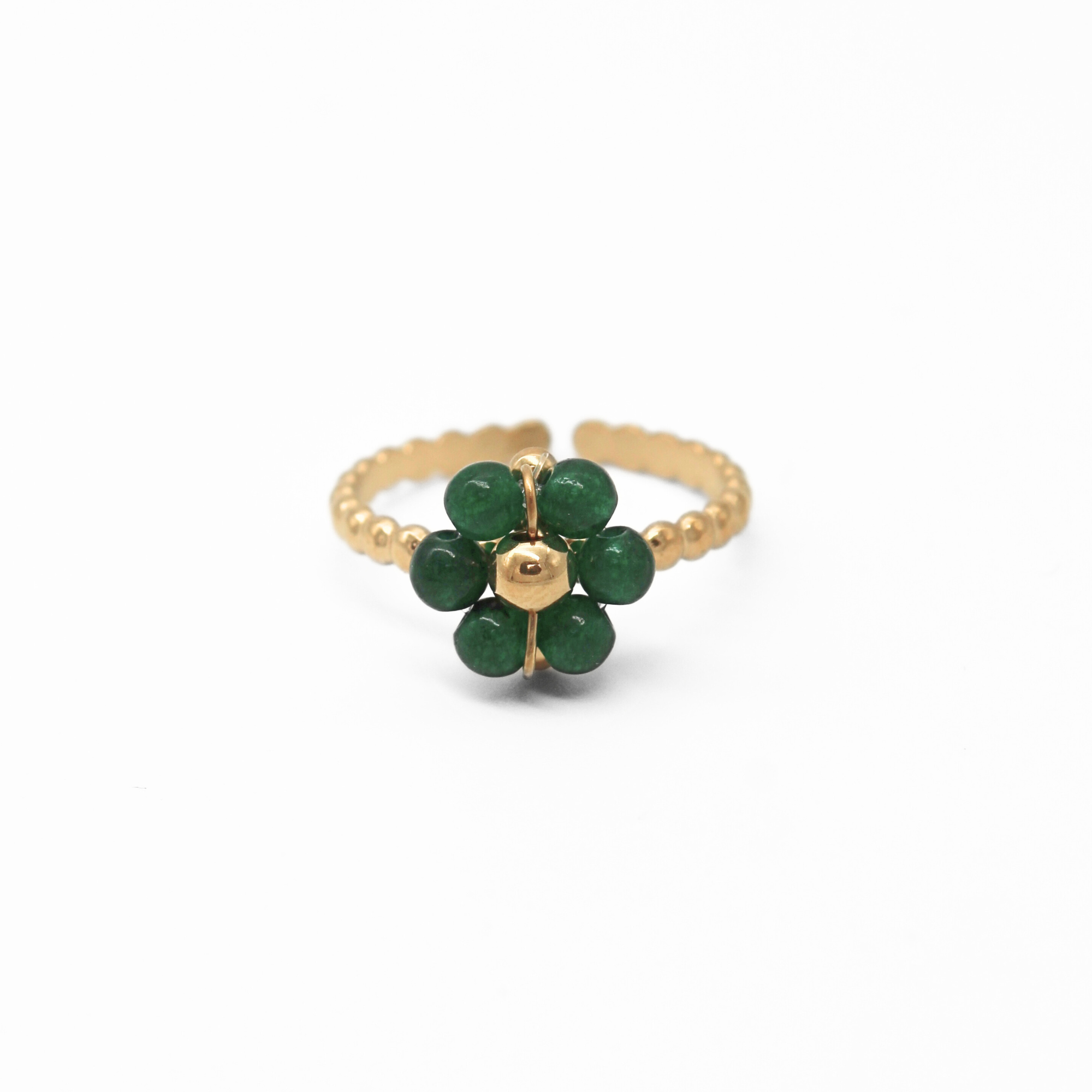 Fleur Vert - Ring - Stainless Steel - Adjustable