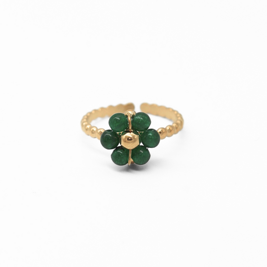 Fleur Vert - Ring - Stainless Steel - Adjustable