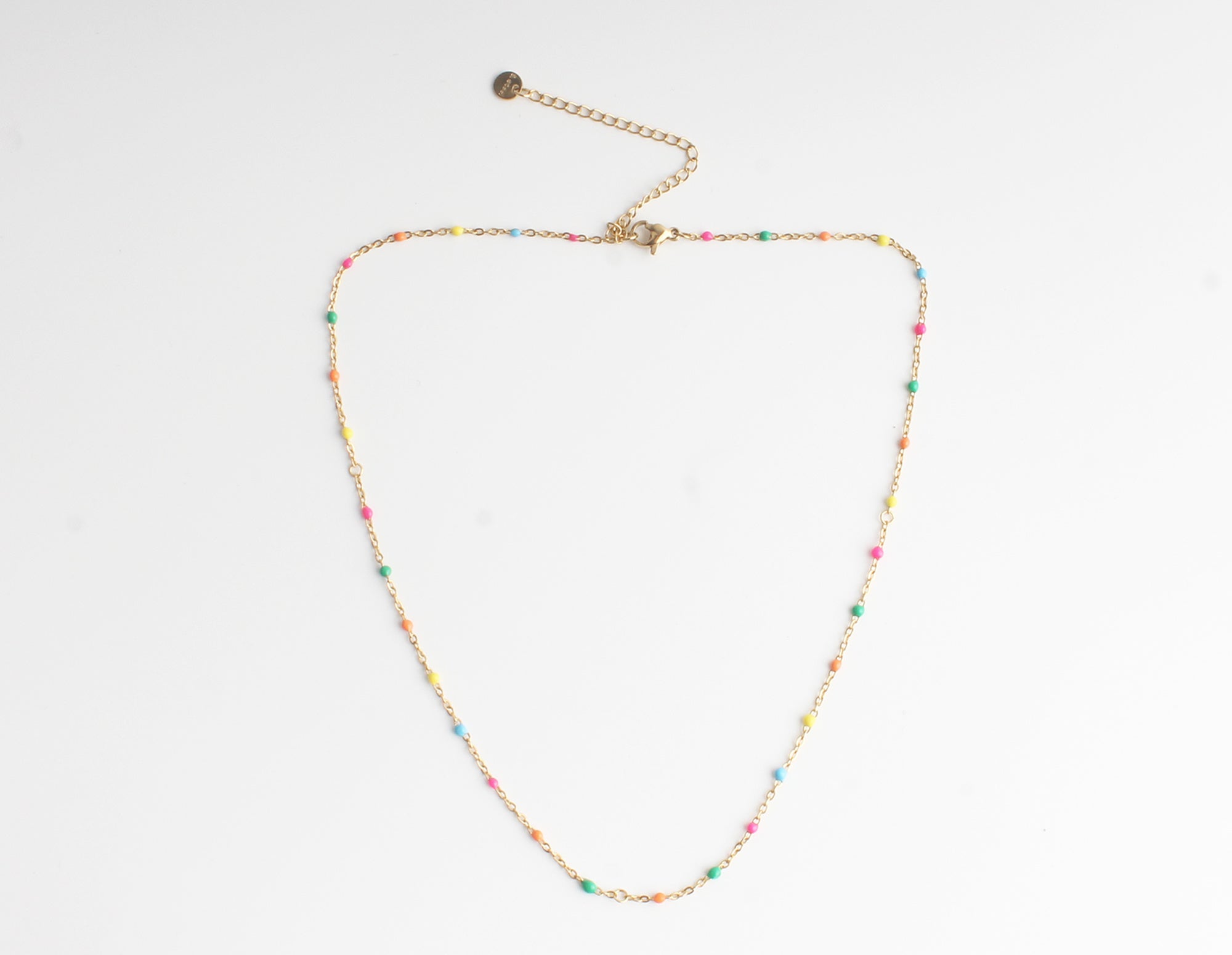 Multicolor Dot - Necklace - Stainless Steel