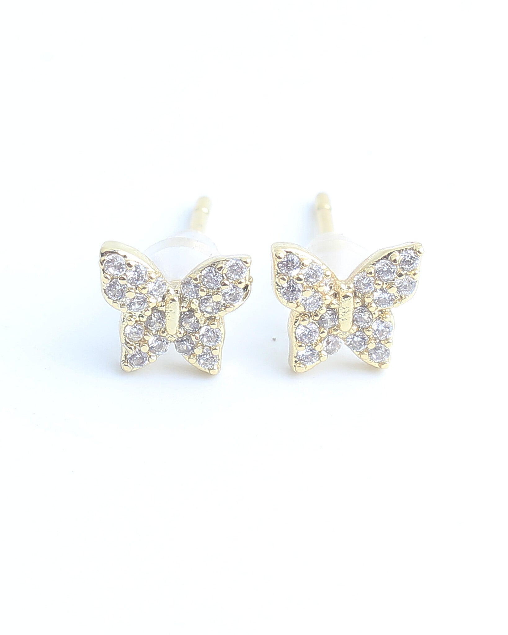 Sparkly Butterfly - Earrings - Stainless Steel