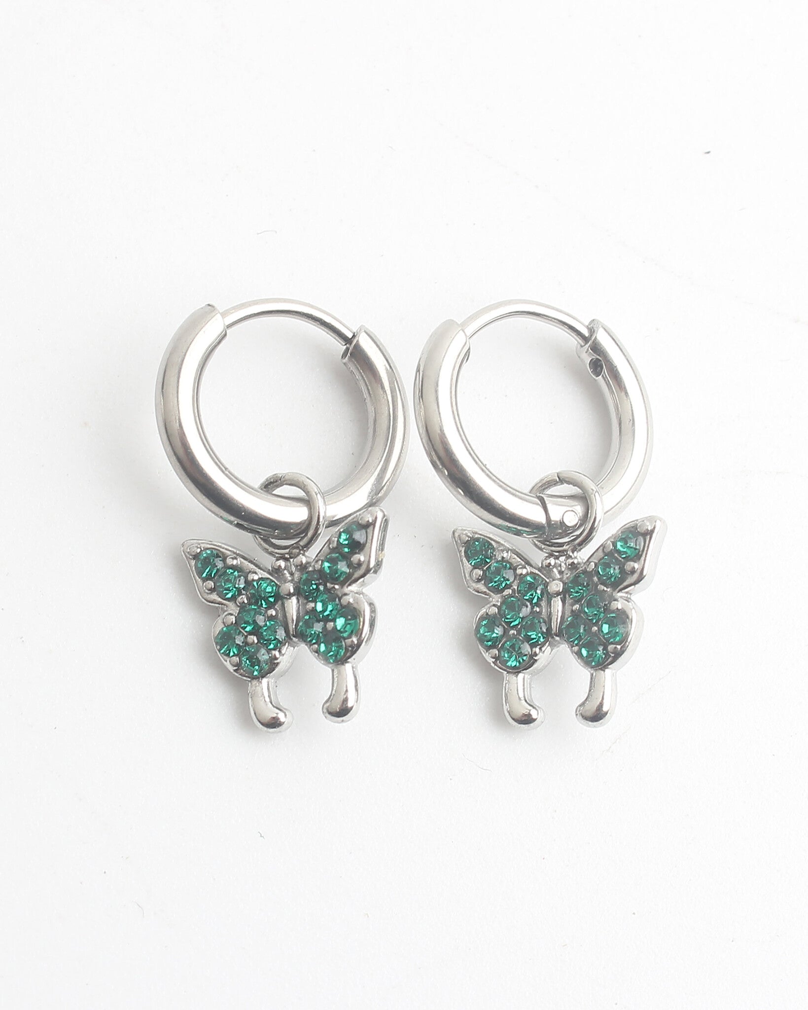 Sparkly Butterfly - Earrings - Stainless Steel