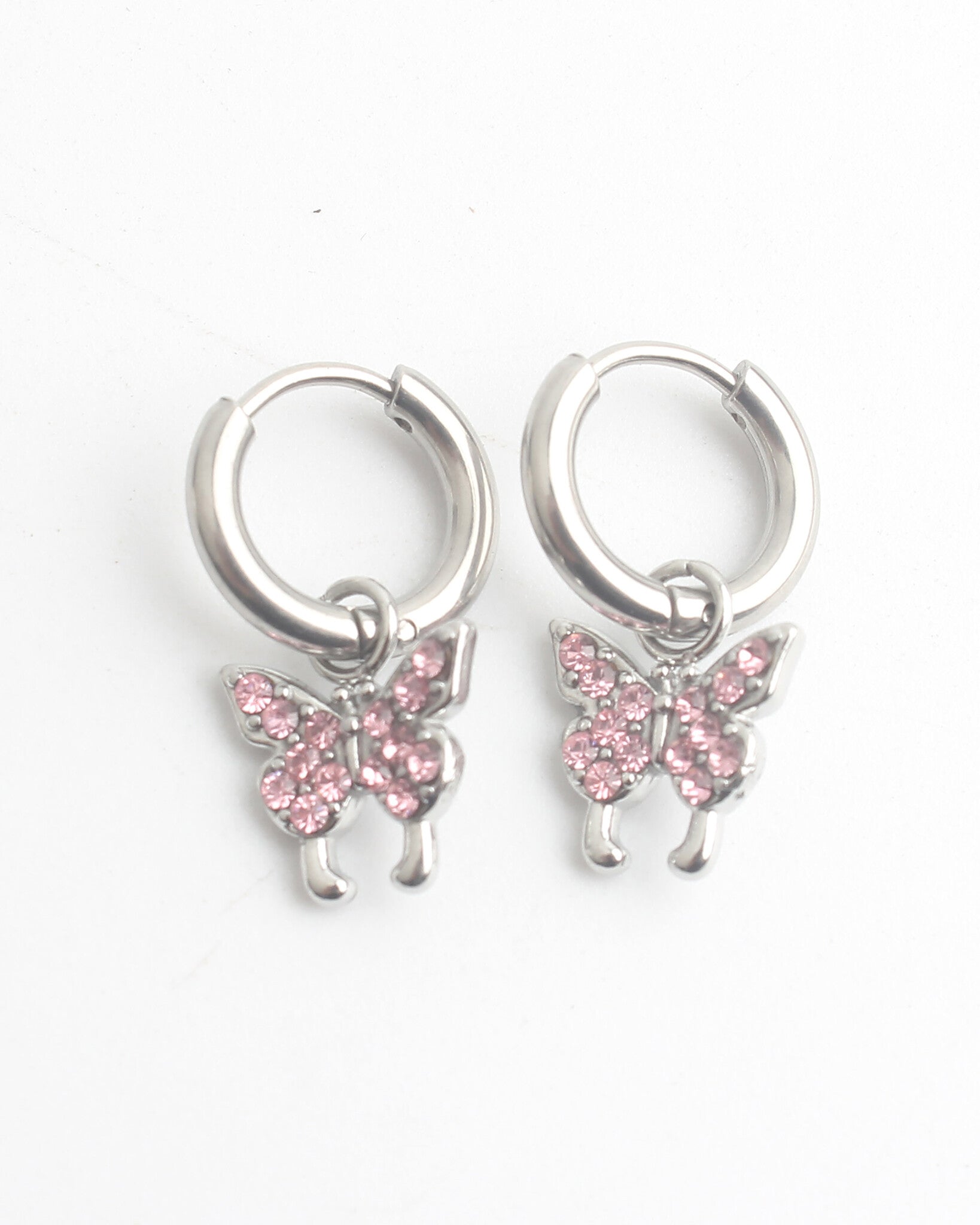 Sparkly Butterfly - Earrings - Stainless Steel