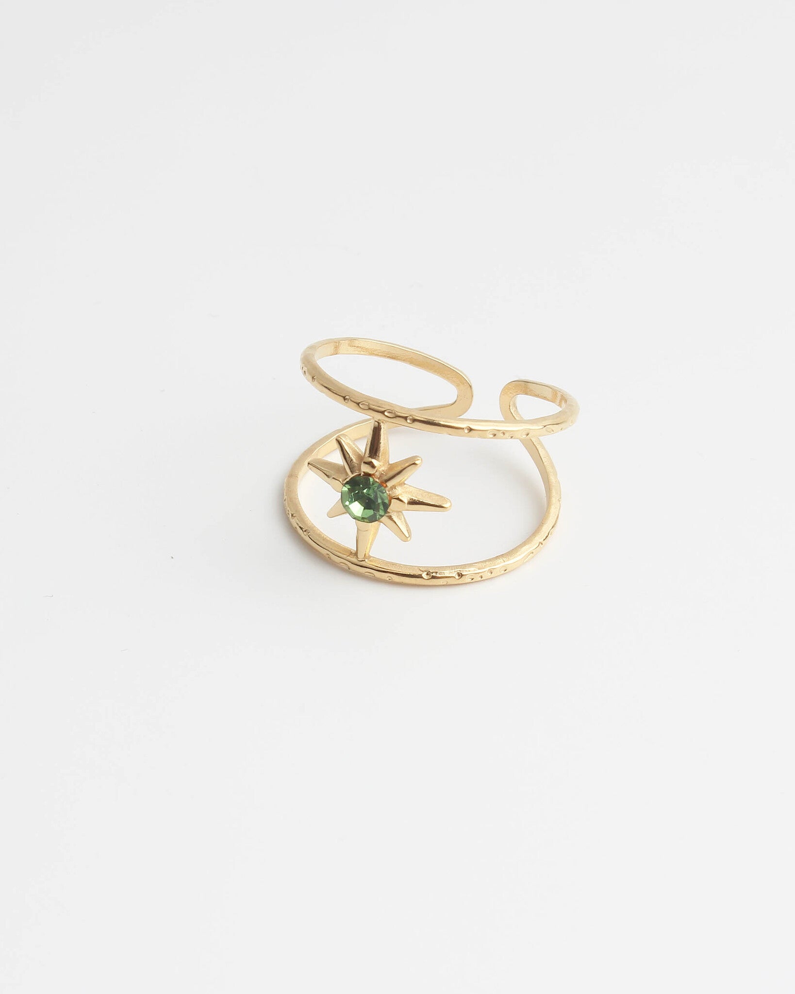 Starred - Ring - Stainless Steel - Adjustable