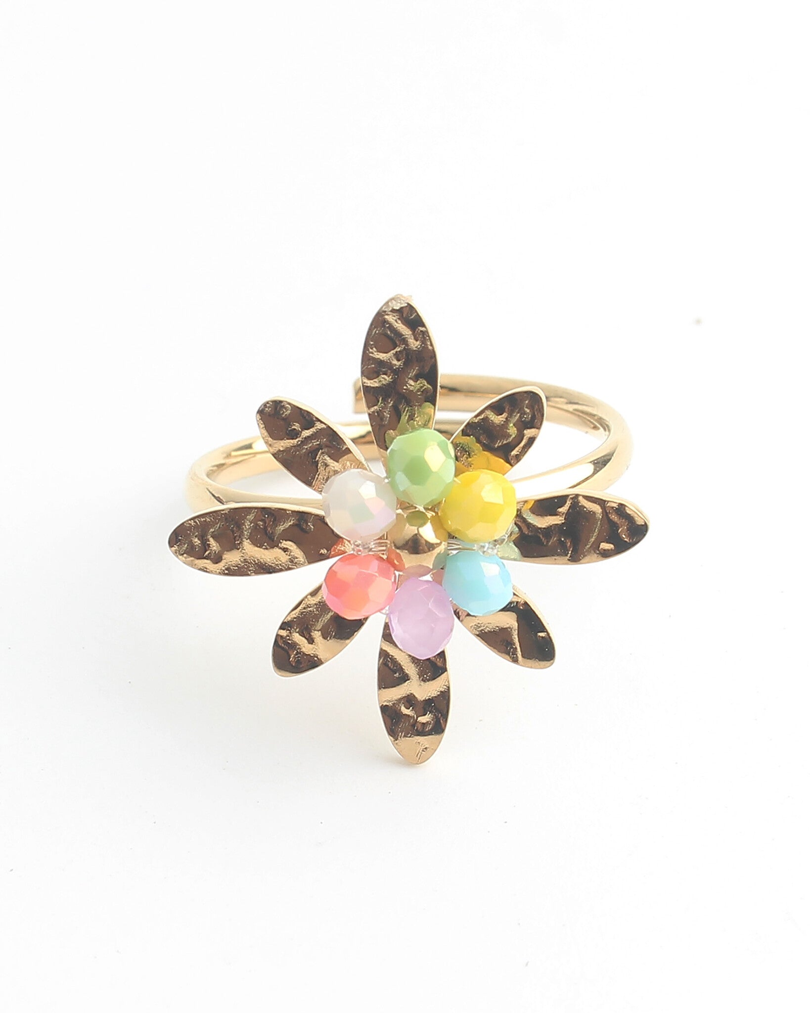 Colorful Flower - Ring - Stainless Steel - Adjustable