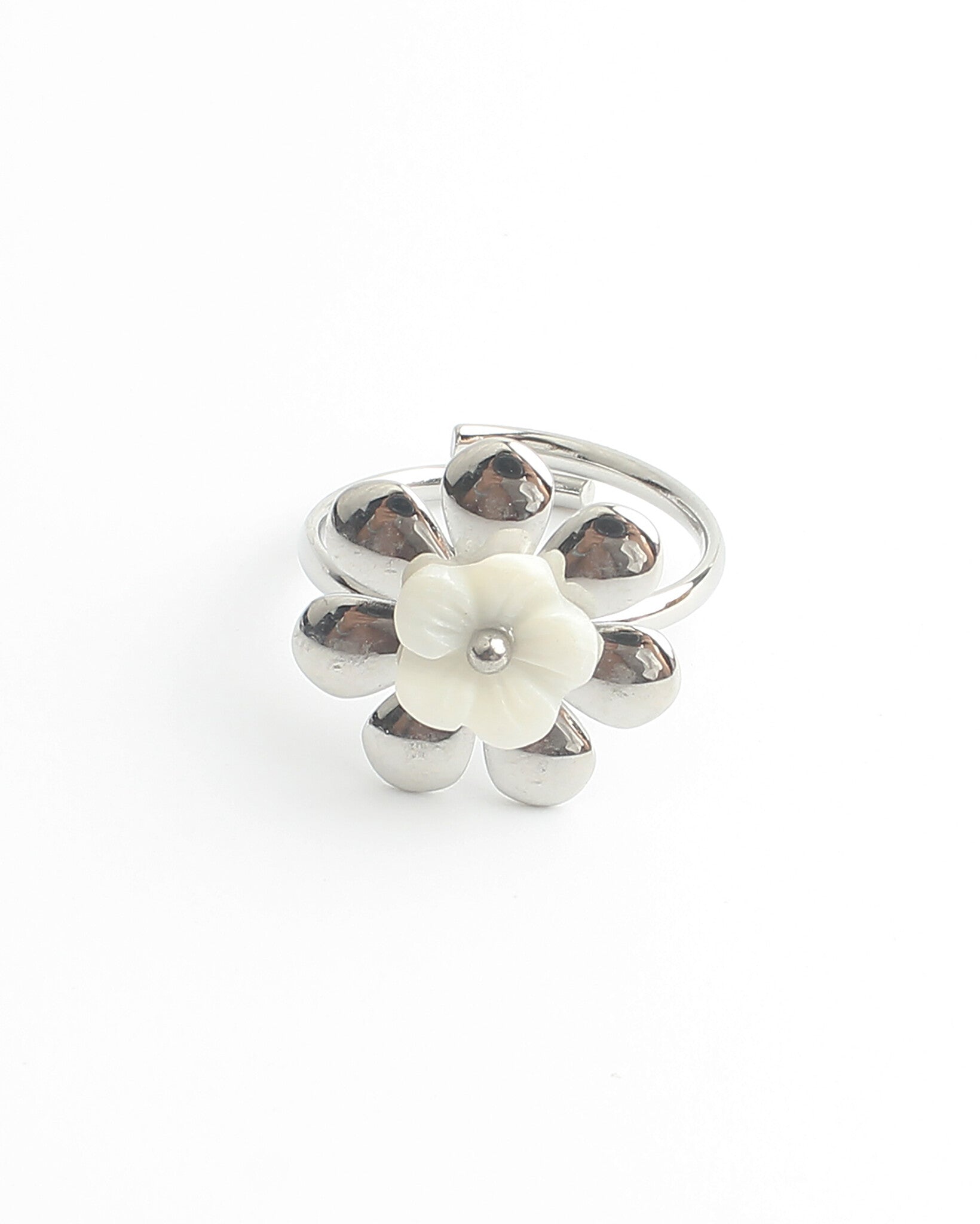 Shell Flower - Ring - Stainless Steel - Adjustable