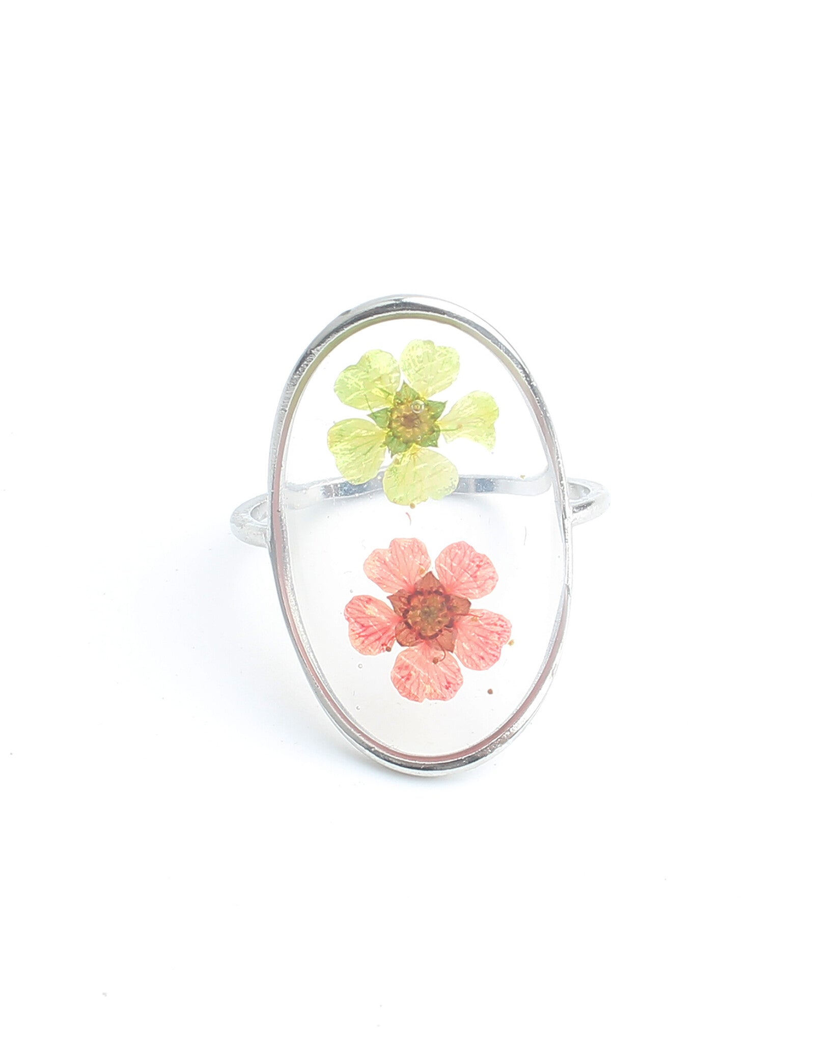 Dried Flowers - Ring - Stainless Steel - Adjustable