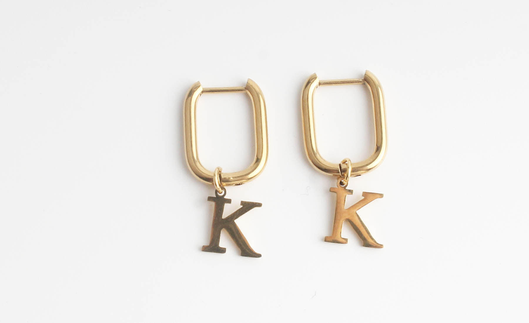 Initial - Earrings - Stainless Steel