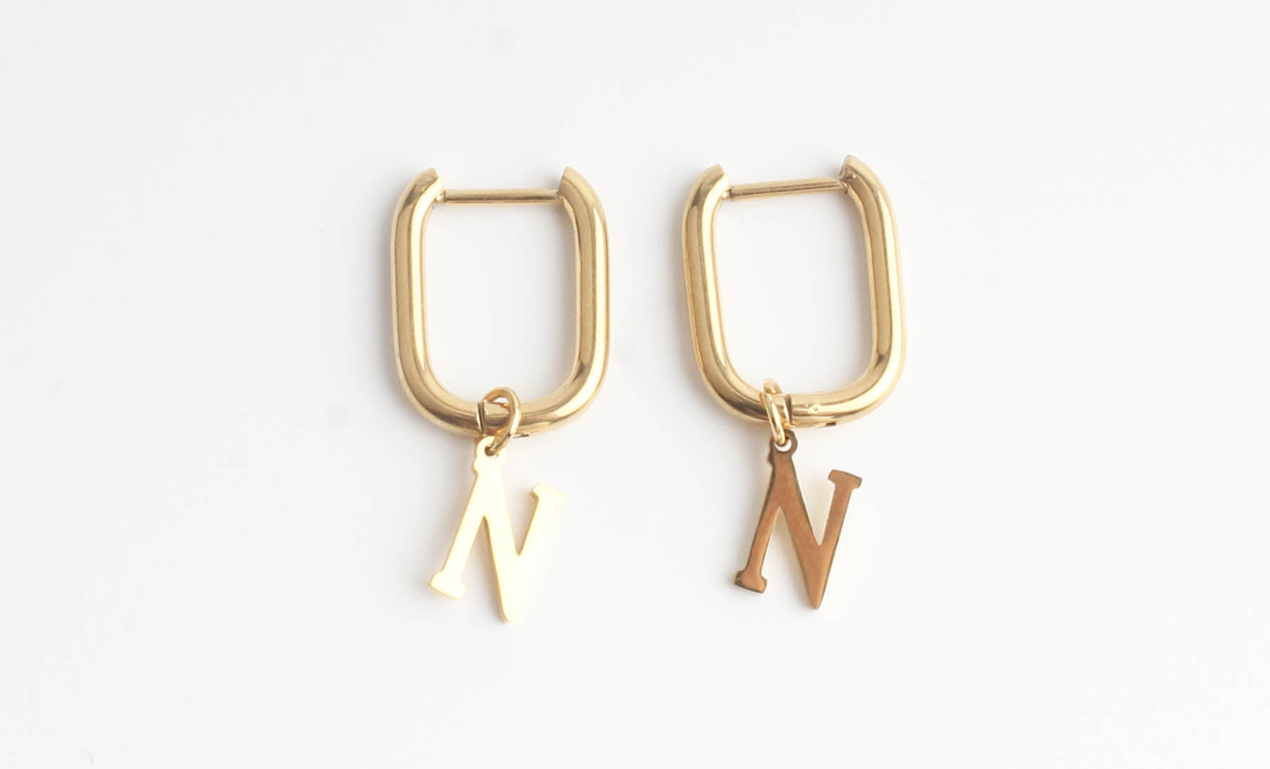 Initial - Earrings - Stainless Steel