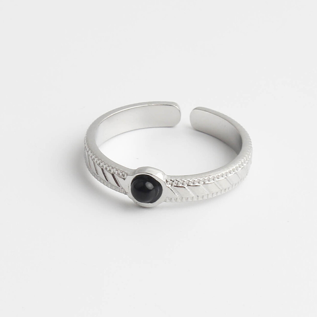 Zosia - Ring - Natural Stone - Stainless Steel - Adjustable