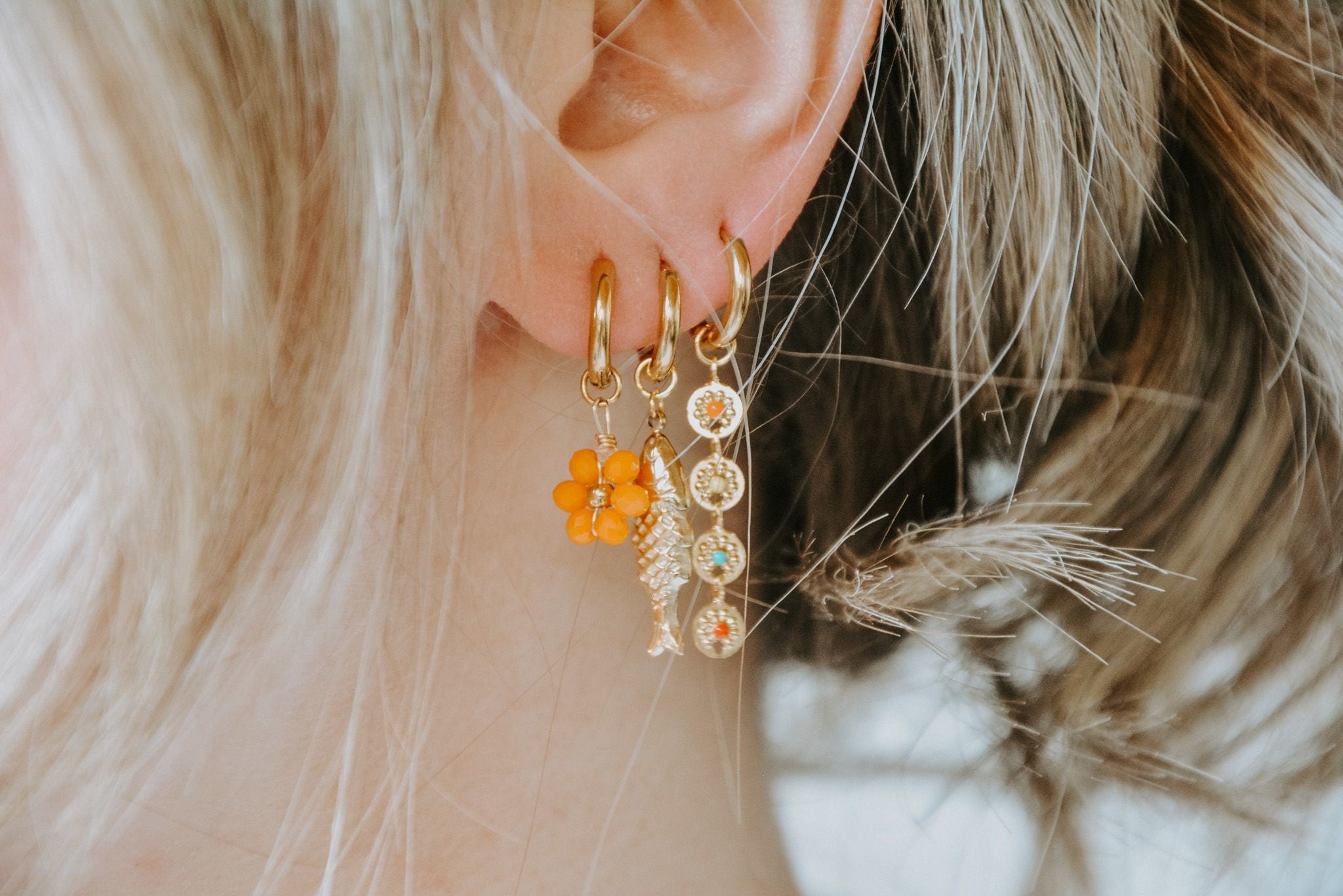 Flower - Earrings - Stainless Steel