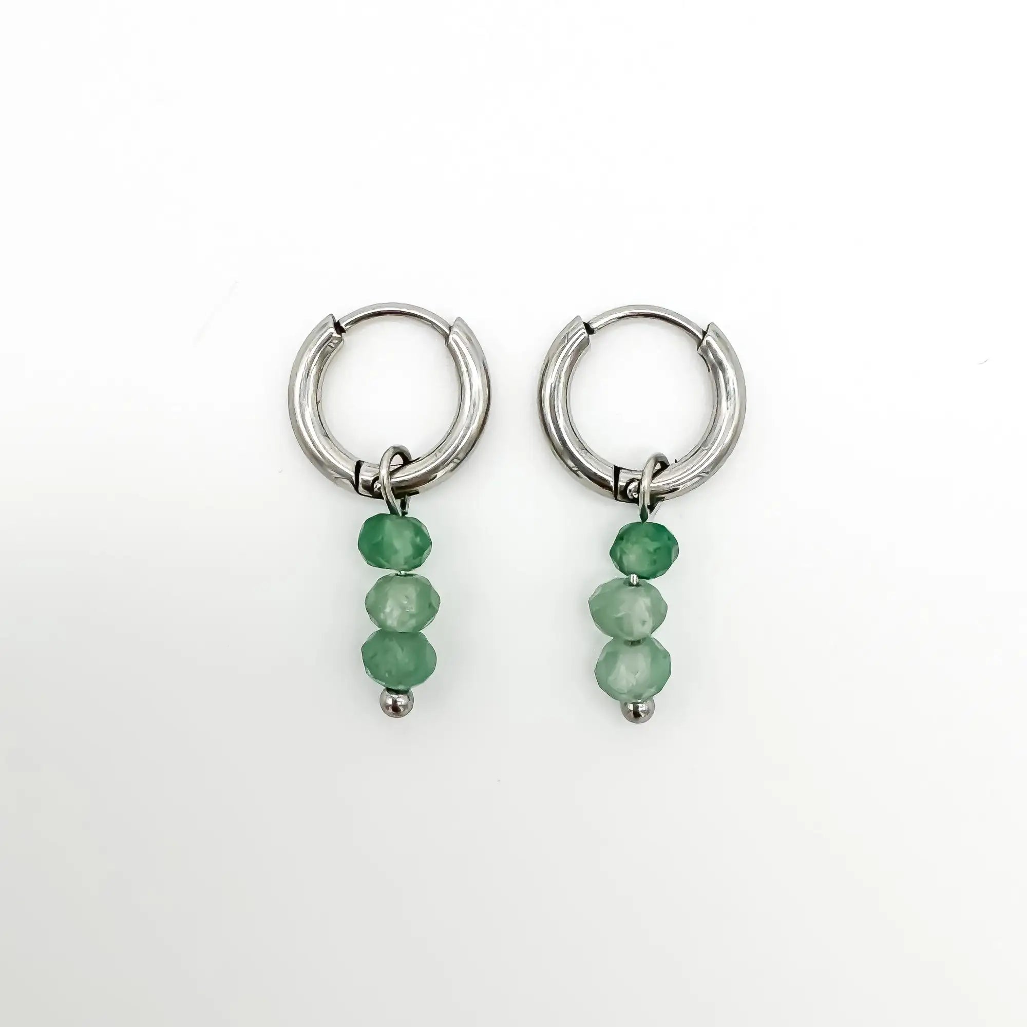 Aventurine Luna - Earrings - Stainless Steel