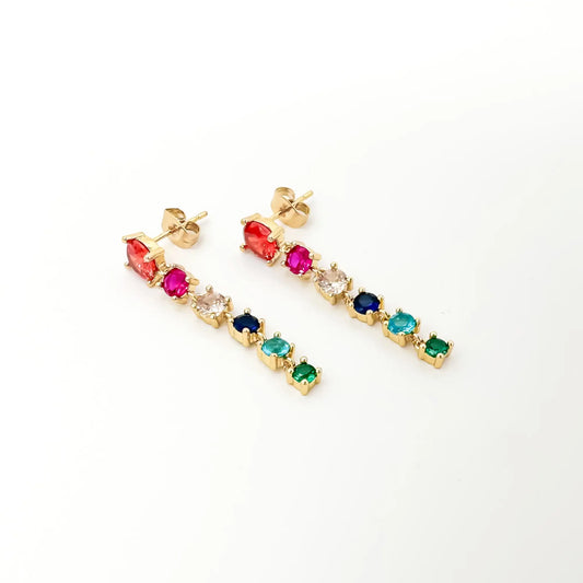 Glitter Rainbow - Earrings - Stainless Steel