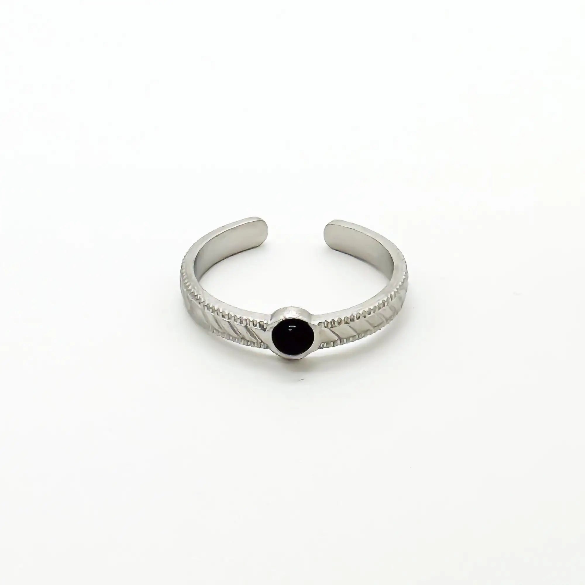 Zosia - Ring - Natural Stone - Stainless Steel - Adjustable