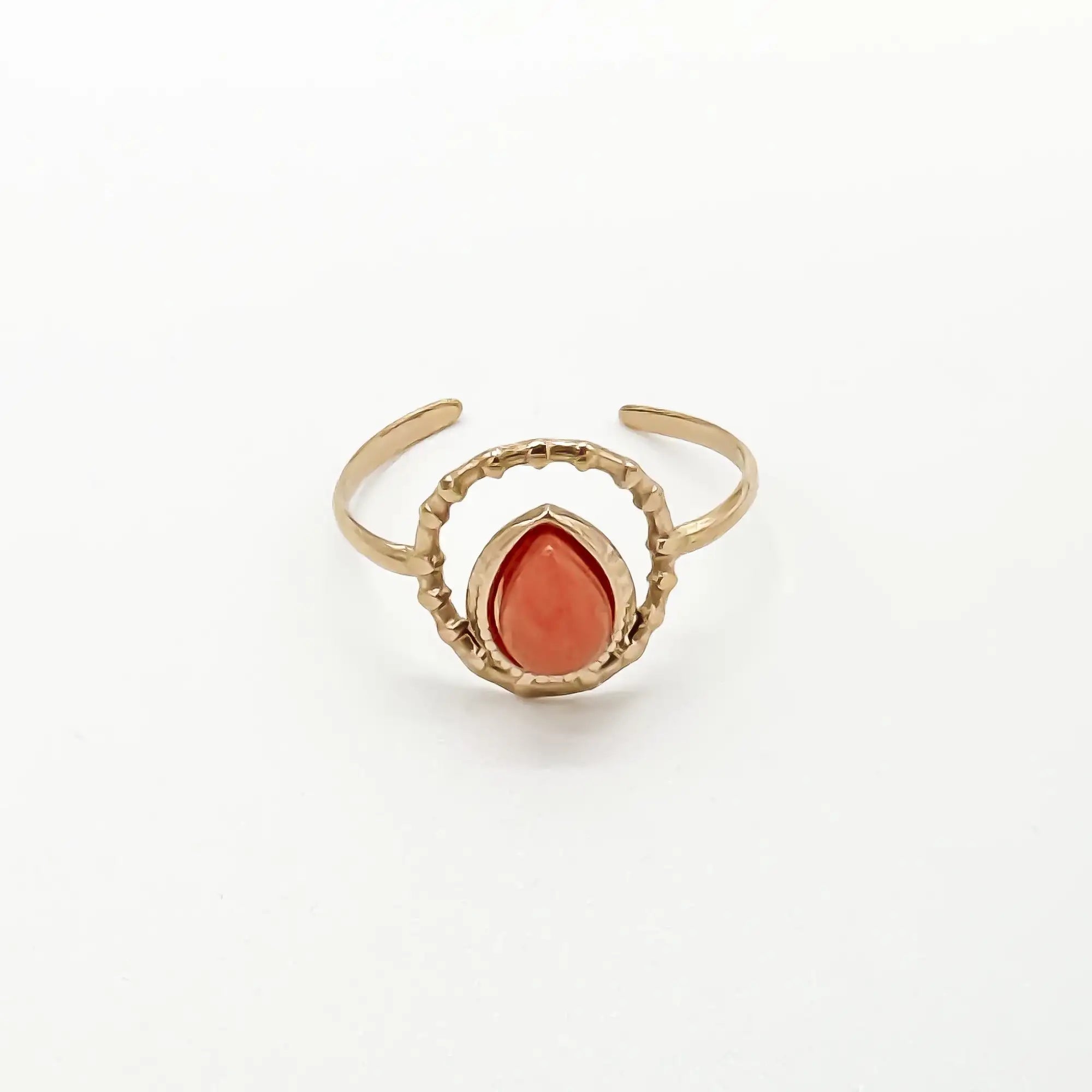 Loula - Ring - Natural Stone - Stainless Steel - Adjustable