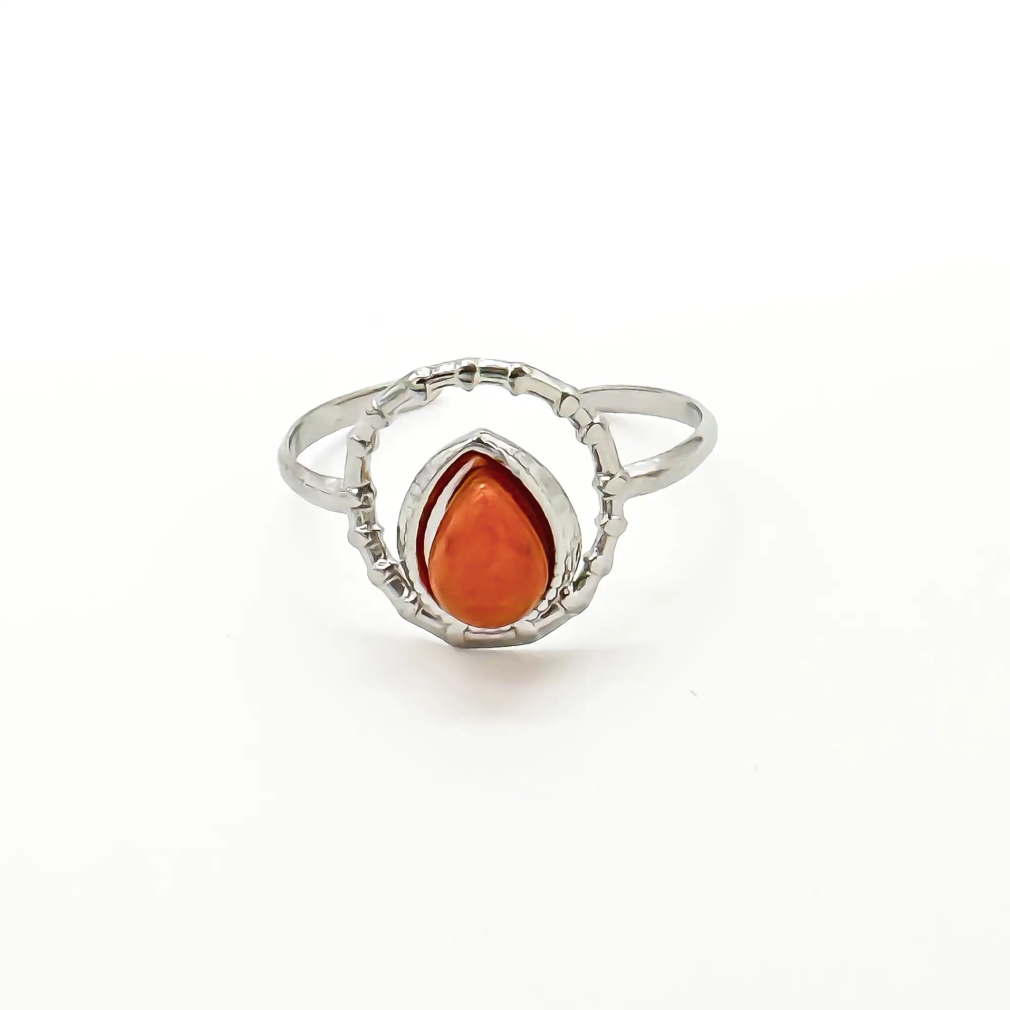 Loula - Ring - Natural Stone - Stainless Steel - Adjustable