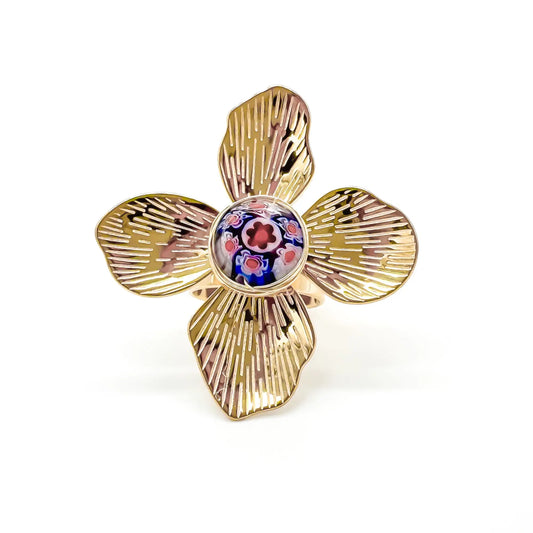 Mega Flower - Ring - Stainless Steel - Adjustable