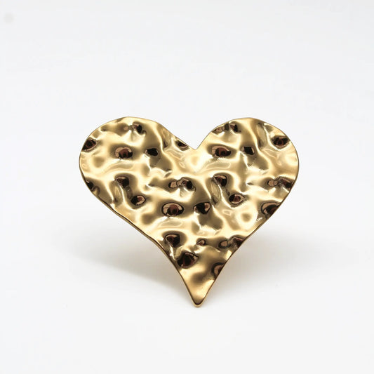 Wavy Heart - Ring - Stainless Steel - Adjustable