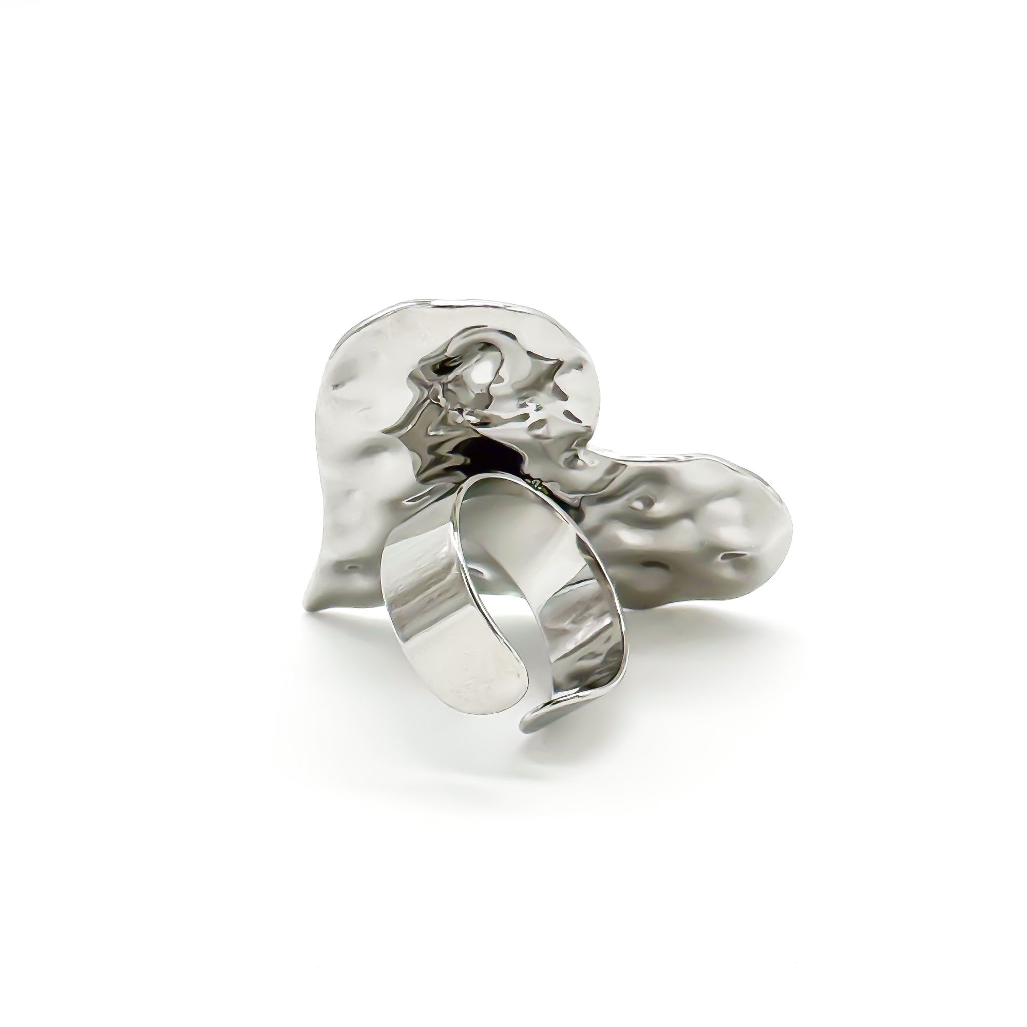 Wavy Heart - Ring - Stainless Steel - Adjustable