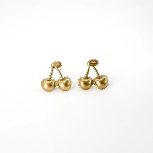 Cherry on top - Studs - Earrings - Gold