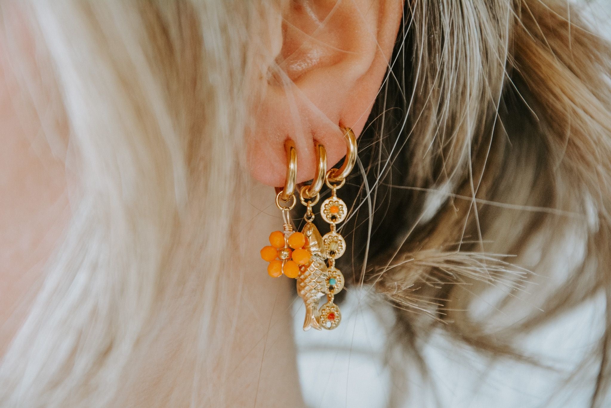 Flower - Earrings - Stainless Steel