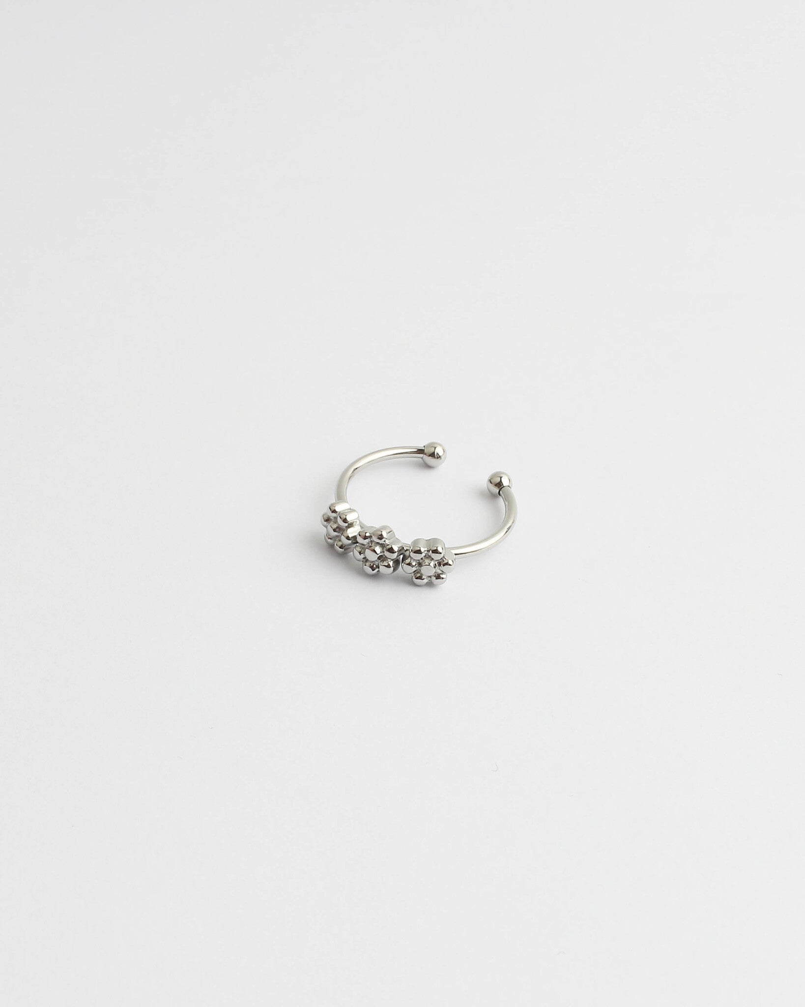 Trois Fleurs - Ring - Stainless Steel - Adjustable