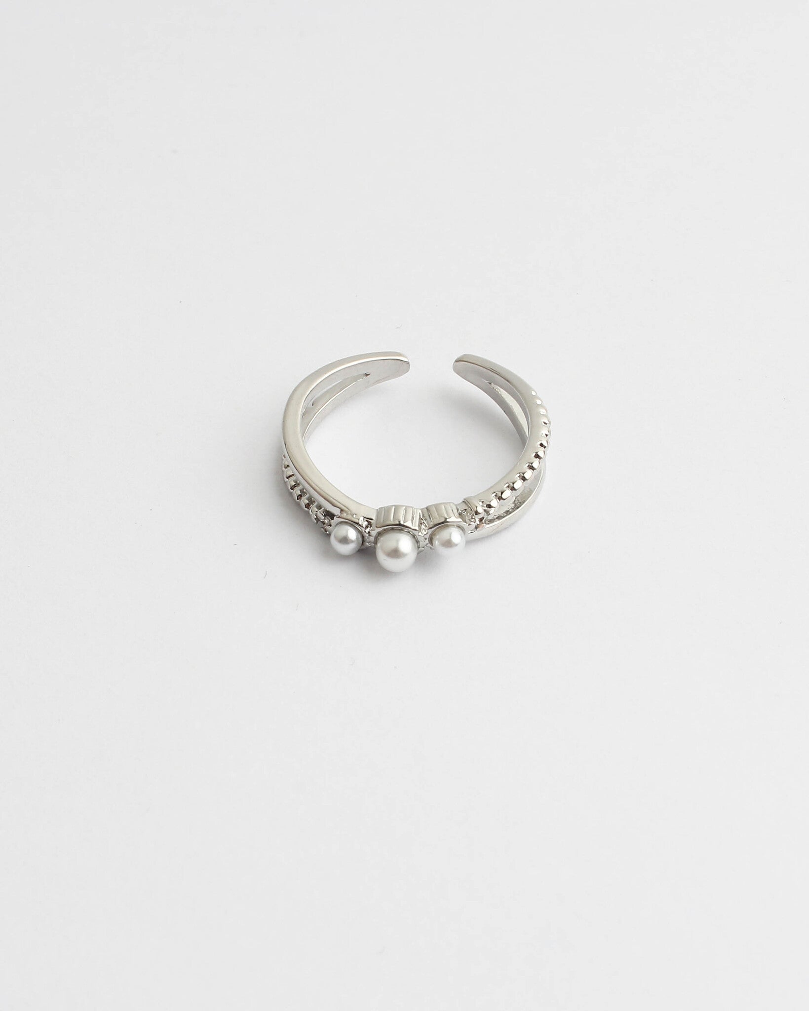 Trois Perles - Ring - Stainless Steel - Adjustable