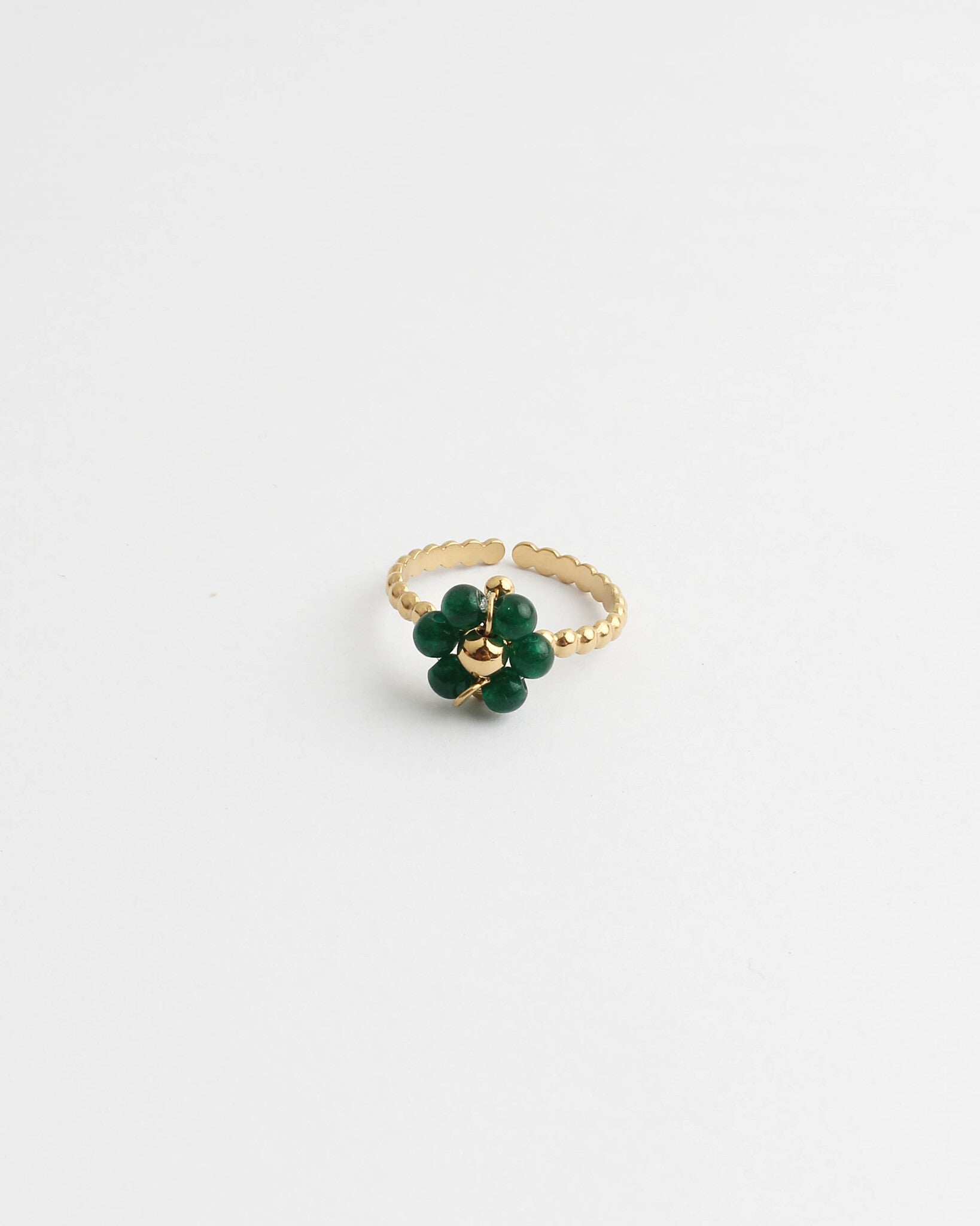 Fleur Vert - Ring - Stainless Steel - Adjustable