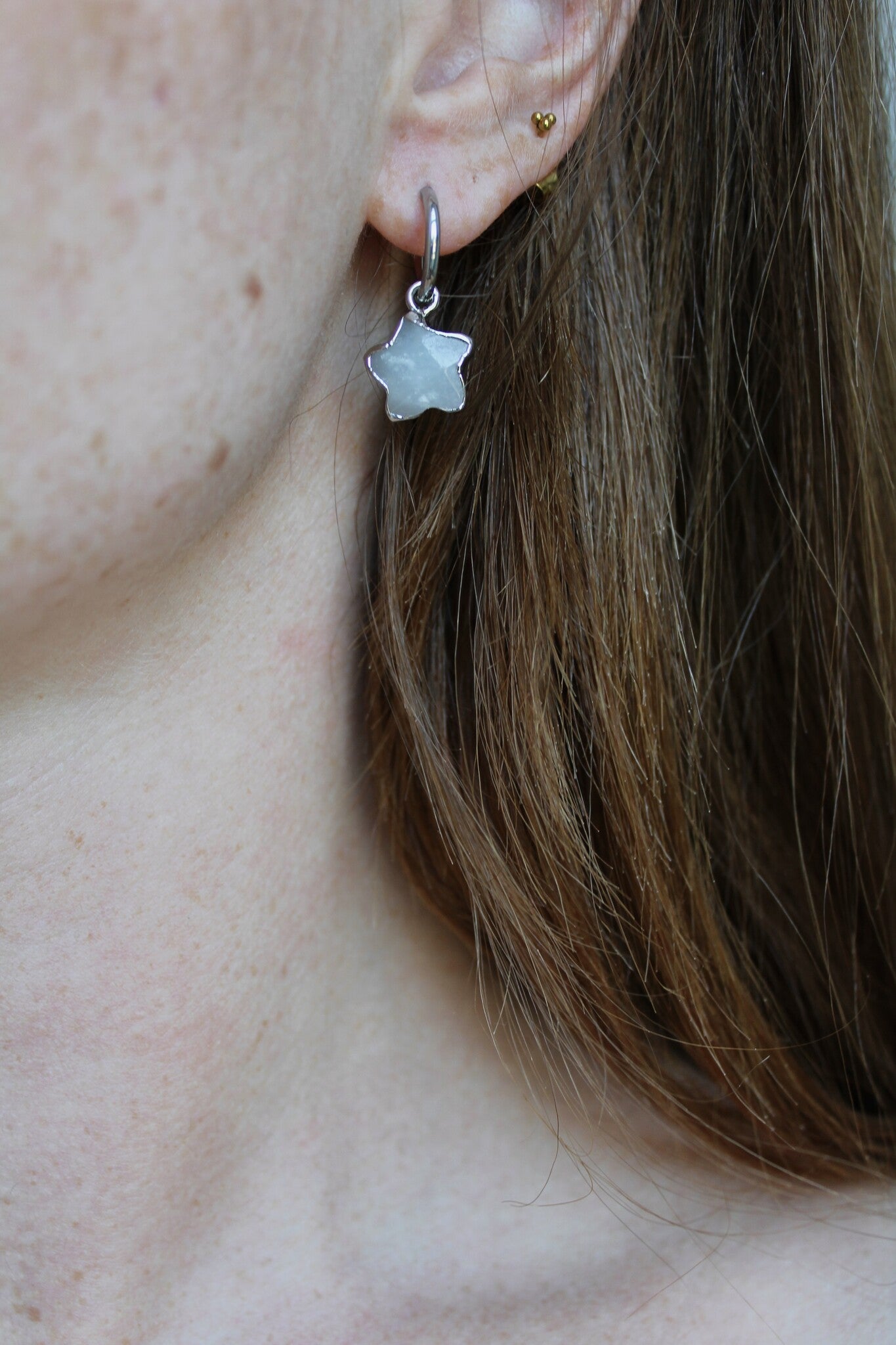 Starry - Earrings - Natural Stone - Stainless Steel