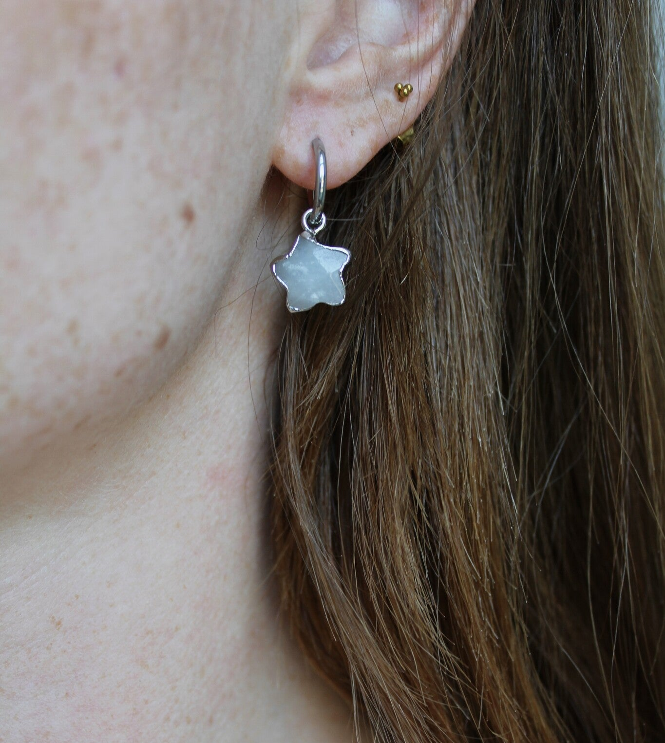 Starry - Earrings - Natural Stone - Stainless Steel