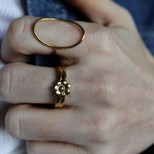 Blossom Flower - Ring - Stainless Steel - Adjustable