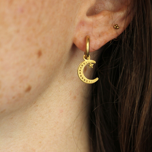 Take Me To The Moon - Earrings - Stainless Steel