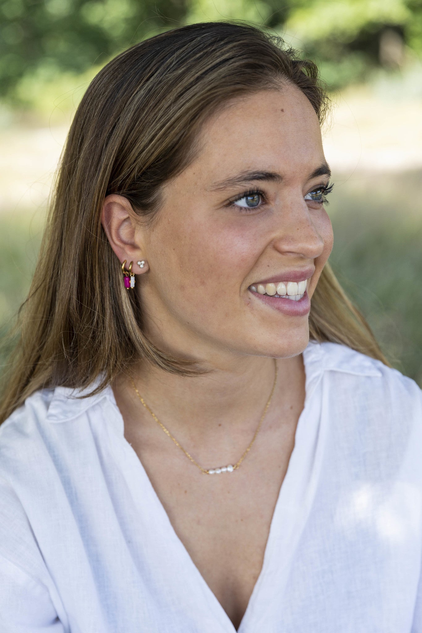 Square Stone - Earrings - Stainless Steel