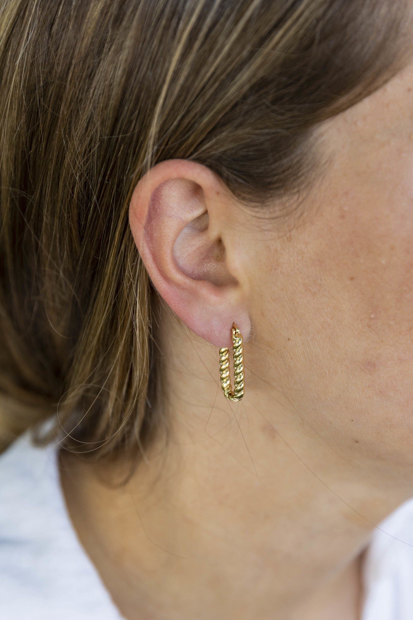 Turned Square - Earrings - Stainless Steel