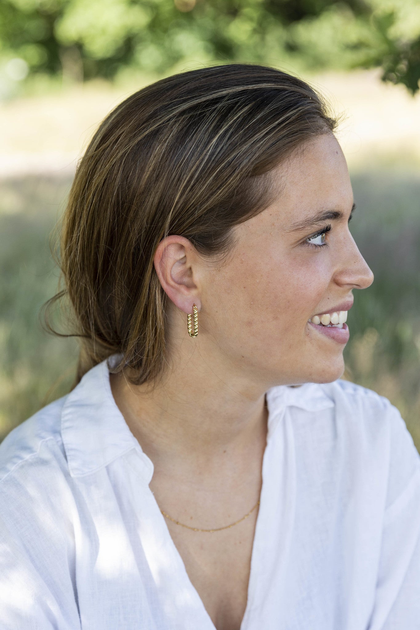 Turned Square - Earrings - Stainless Steel